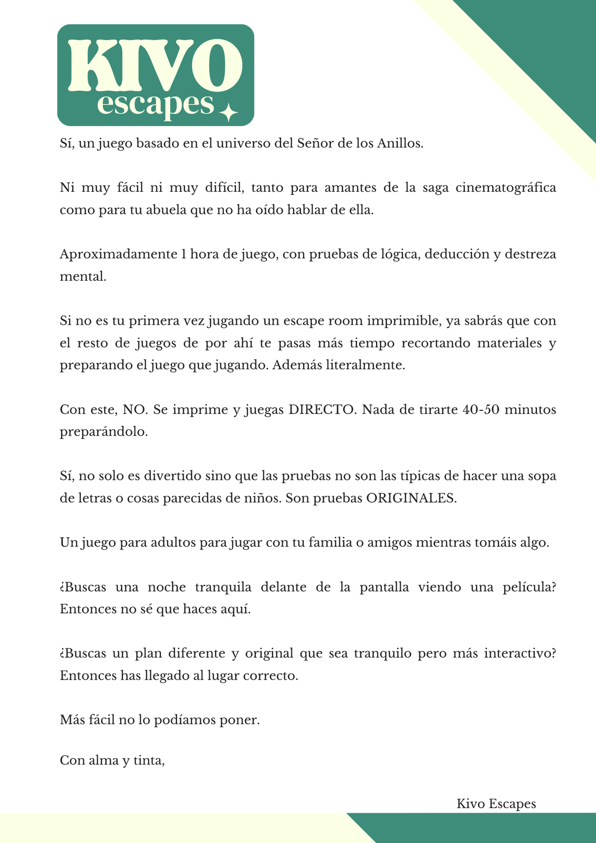 Encuentra el Anillo - Escape Room Imprimible