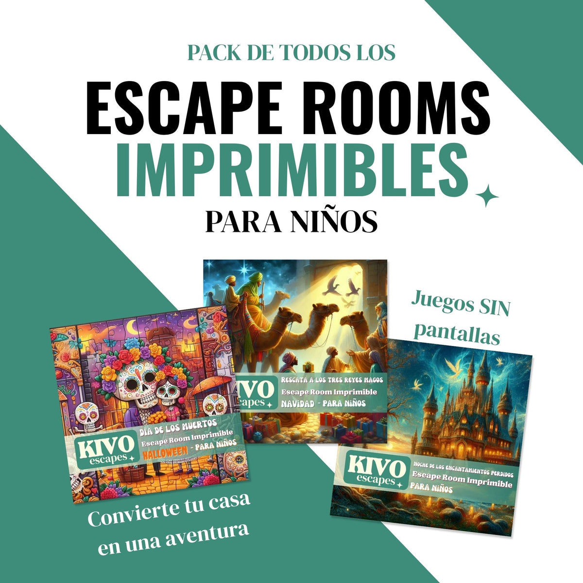 Pack 3 Escape Rooms para Niños