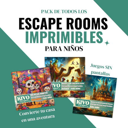 Pack 3 Escape Rooms para Niños