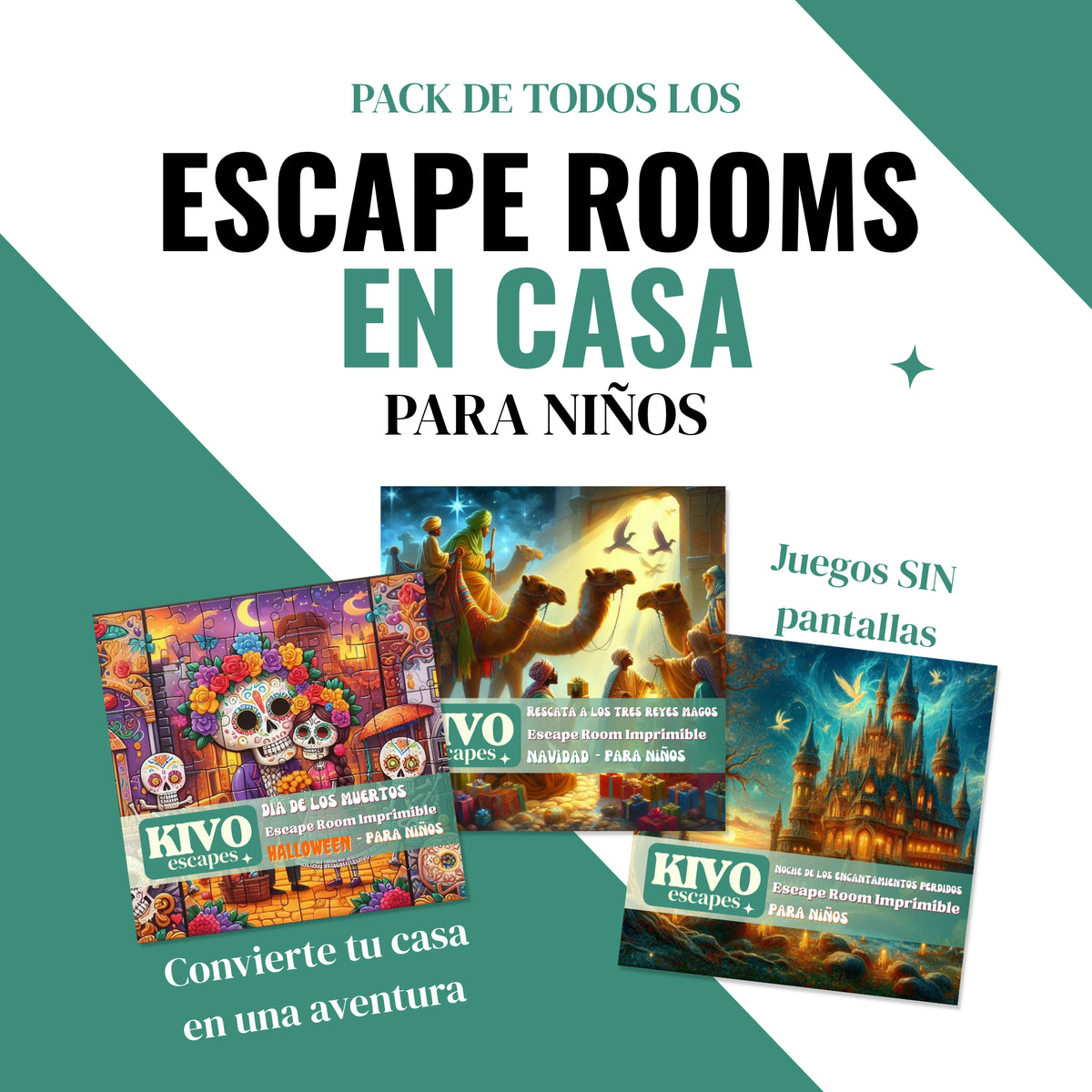 Pack 3 Escape Rooms para Niños