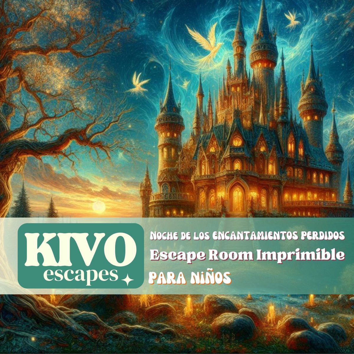 Noche de los Encantamientos Perdidos - Escape Room Imprimible para Niños