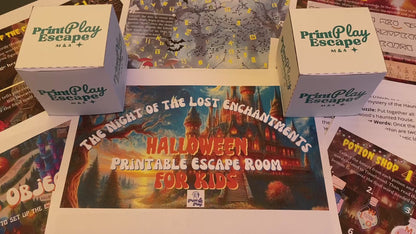 Noche de los Encantamientos Perdidos - Escape Room Imprimible para Niños