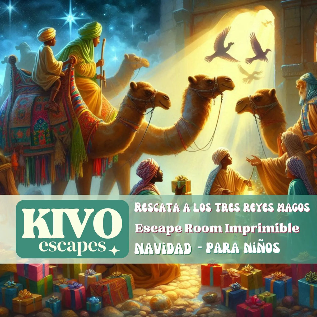 Rescata a los Tres Reyes Magos - Escape Room Imprimible para Niños